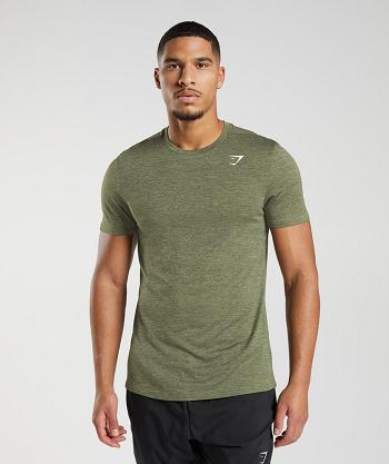 Gymshark Arrival Marl T Shirts Herr Olivgröna Olivgröna | SE 3773HAP